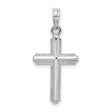 Sterling Silver Latin Cross Pendant with Rope Edge and Polished Finish
