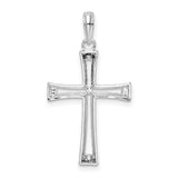 Sterling Silver Cross Pendant with Tapered Arms and Polished Finish for Men and Women