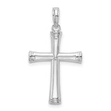 Sterling Silver Cross Pendant with Tapered Arms and Polished Finish for Men and Women