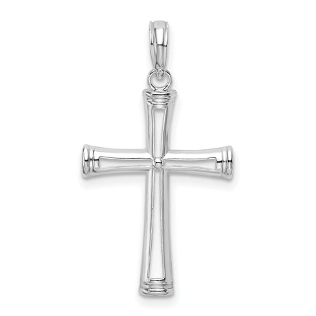 Sterling Silver Cross Pendant with Tapered Arms and Polished Finish for Men and Women