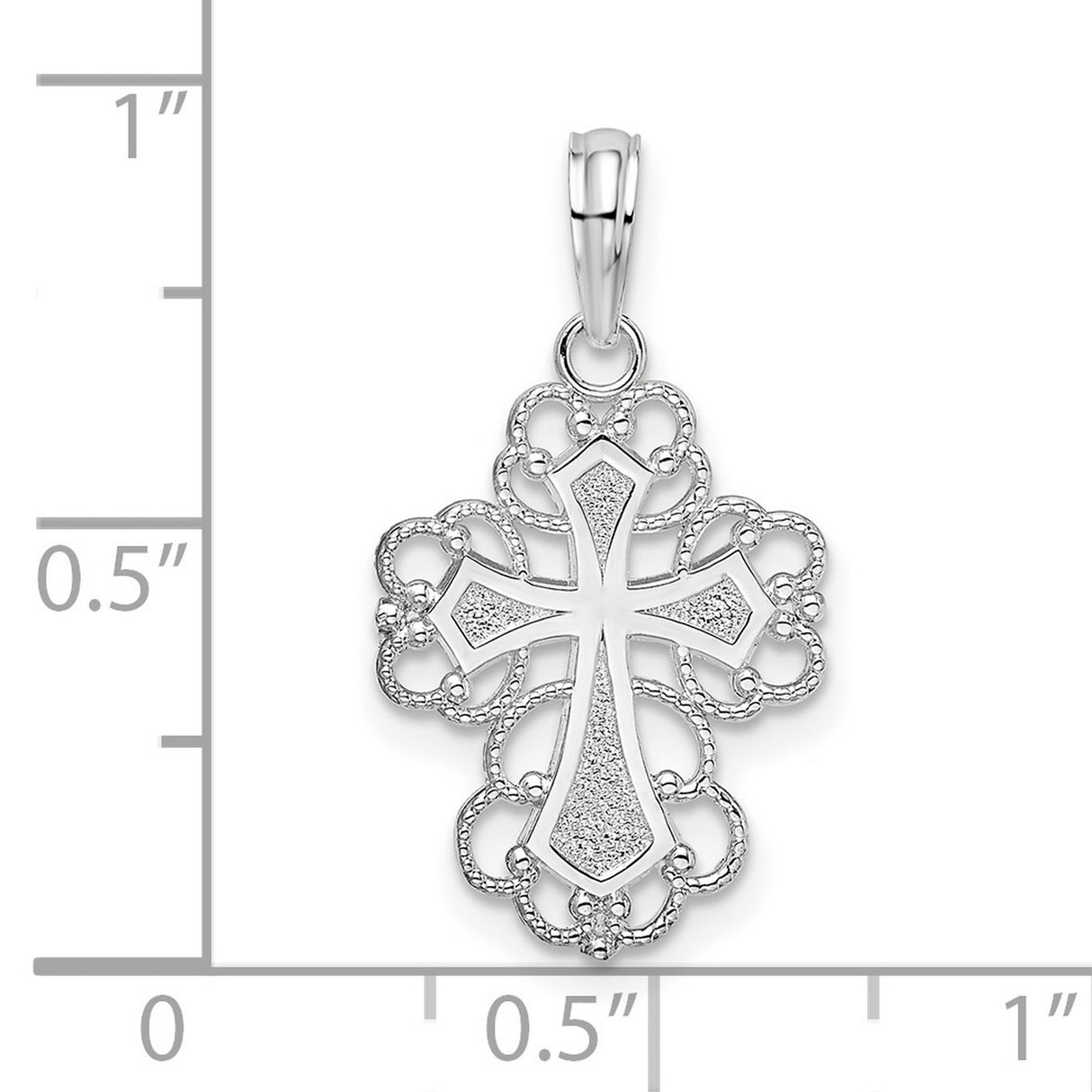 Sterling Silver Filigree Cross Pendant, Vintage Inspired Religious Charm for Men and Women