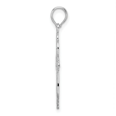 Sterling Silver Cross Pendant with Filigree Openwork Design and Vintage Faith Theme