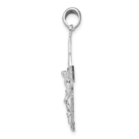 Sterling Silver Crucifix Cross Pendant with Celtic Knot and Christ Figure