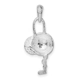 Sterling Silver Key Pendant with Compass Rose, Spiritual Travel Charm for Women and Men
