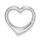 Sterling Silver Heart Pendant with Open Floating Design, Minimalist Style for Women