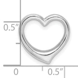 Sterling Silver Heart Pendant with Open Floating Design, Minimalist Style for Women