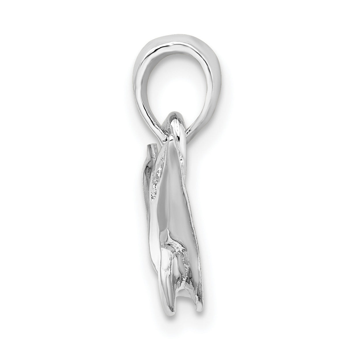 Polished Dolphin Charm Pendant in Real 925 Sterling Silver