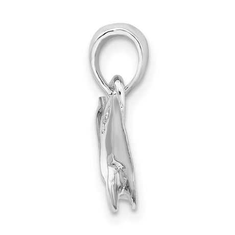 Polished Dolphin Charm Pendant in Real 925 Sterling Silver