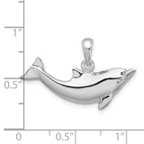 Polished Dolphin Charm Pendant in Real 925 Sterling Silver