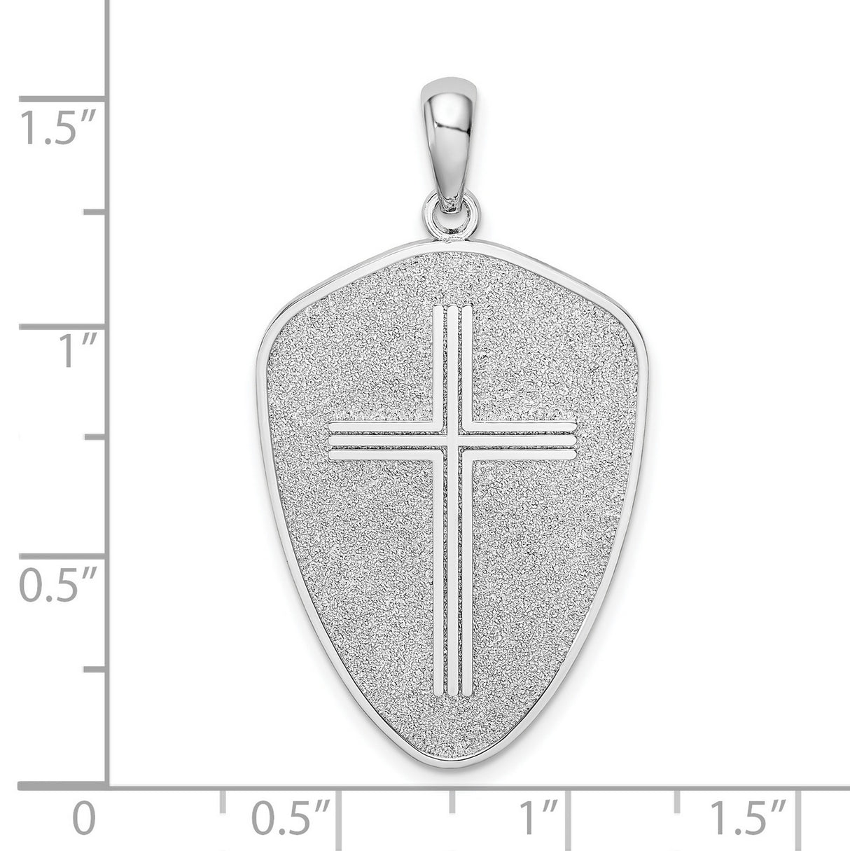 Sterling Silver Cross Pendant with Textured Armor and Shield Design, Christian Faith Jewelry