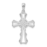 Sterling Silver Cross Pendant with Cut-Out Flared Arms and Polished Finish