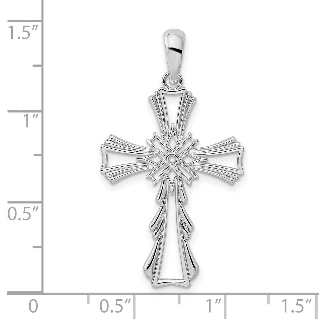 Sterling Silver Cross Pendant with Cut-Out Flared Arms and Polished Finish
