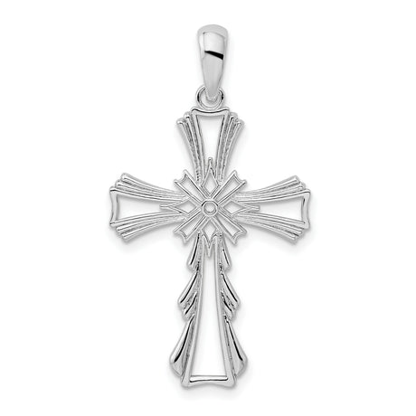 Sterling Silver Cross Pendant with Cut-Out Flared Arms and Polished Finish