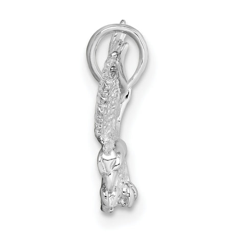 Sterling Silver Eagle Pendant with Outstretched Wings, Patriotic Wildlife Jewelry for Men