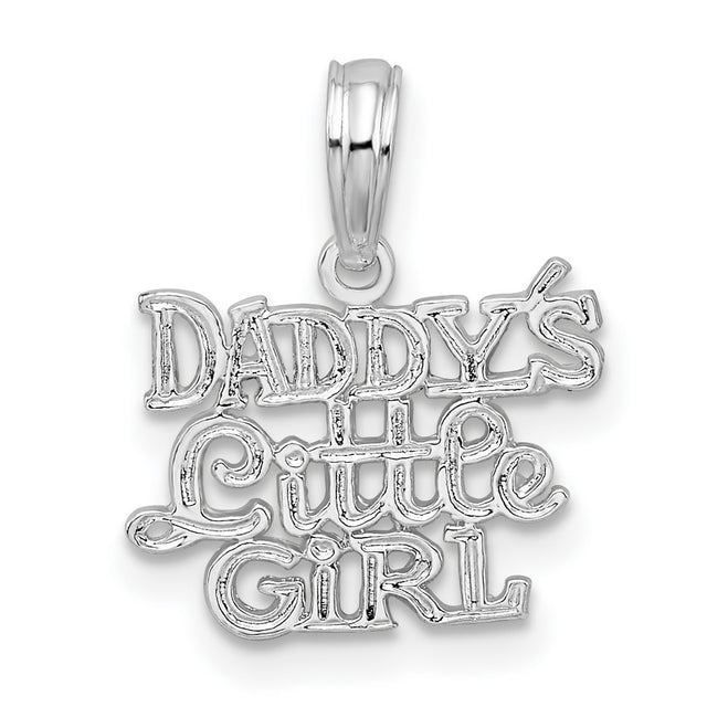Sterling Silver Pendant with Daddys Little Girl and Heart Charm, Family Keepsake for Daughters