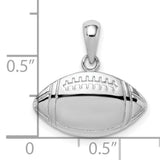 Sterling Silver Football Pendant with Laces, Unisex Sports Charm, Team Spirit Jewelry