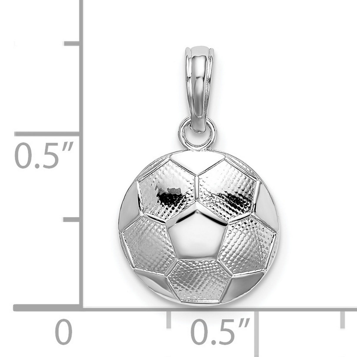 Sterling Silver Soccer Ball Pendant Charm with Realistic 3D Design for Men or Women