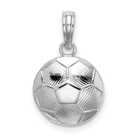 Sterling Silver Soccer Ball Pendant Charm with Realistic 3D Design for Men or Women