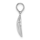 Sterling Silver Volleyball Pendant with 3D Polished Charm, Sports Jewelry for Women or Unisex Wear