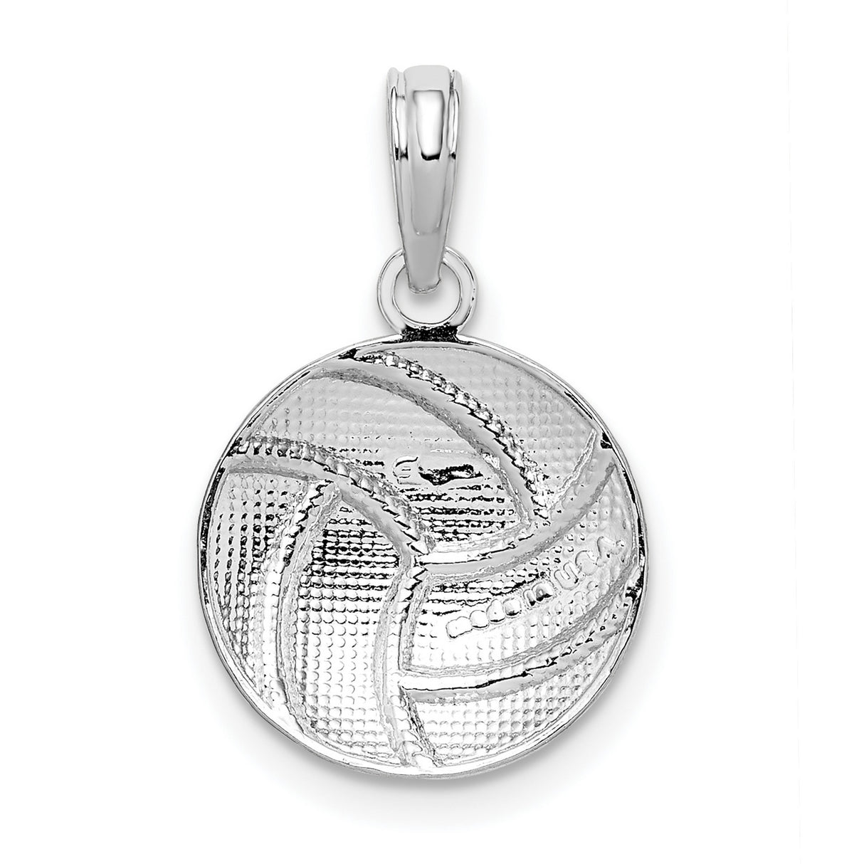 Sterling Silver Volleyball Pendant with 3D Polished Charm, Sports Jewelry for Women or Unisex Wear