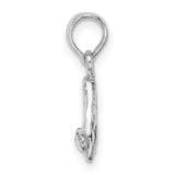 Sterling Silver Ballet Slippers Pendant with Detailed Ballet Shoe Design for Women