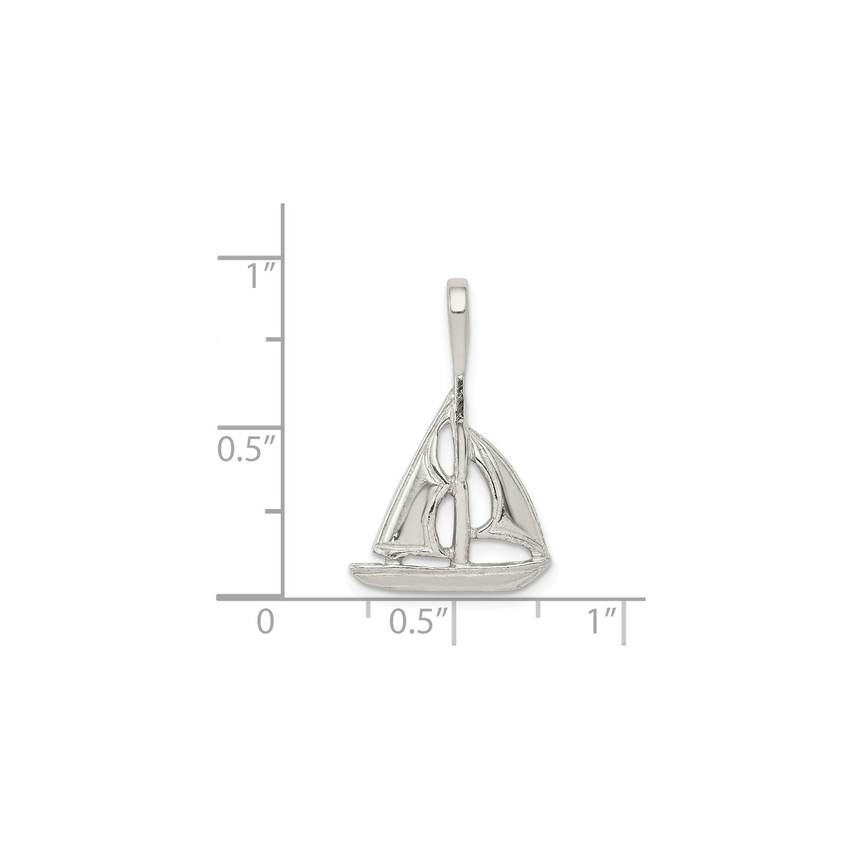 Sterling Silver Sailboat Pendant with Openwork Yacht Design, Nautical Jewelry for Ocean Lovers