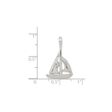 Sterling Silver Sailboat Pendant with Openwork Yacht Design, Nautical Jewelry for Ocean Lovers