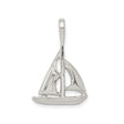 Sterling Silver Sailboat Pendant with Openwork Yacht Design, Nautical Jewelry for Ocean Lovers