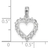 Sterling Silver Heart Pendant with Lace Filigree Design, Vintage Inspired Jewelry for Women