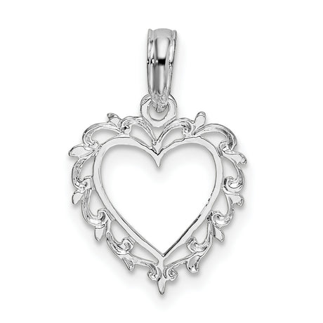 Sterling Silver Heart Pendant with Lace Filigree Design, Vintage Inspired Jewelry for Women
