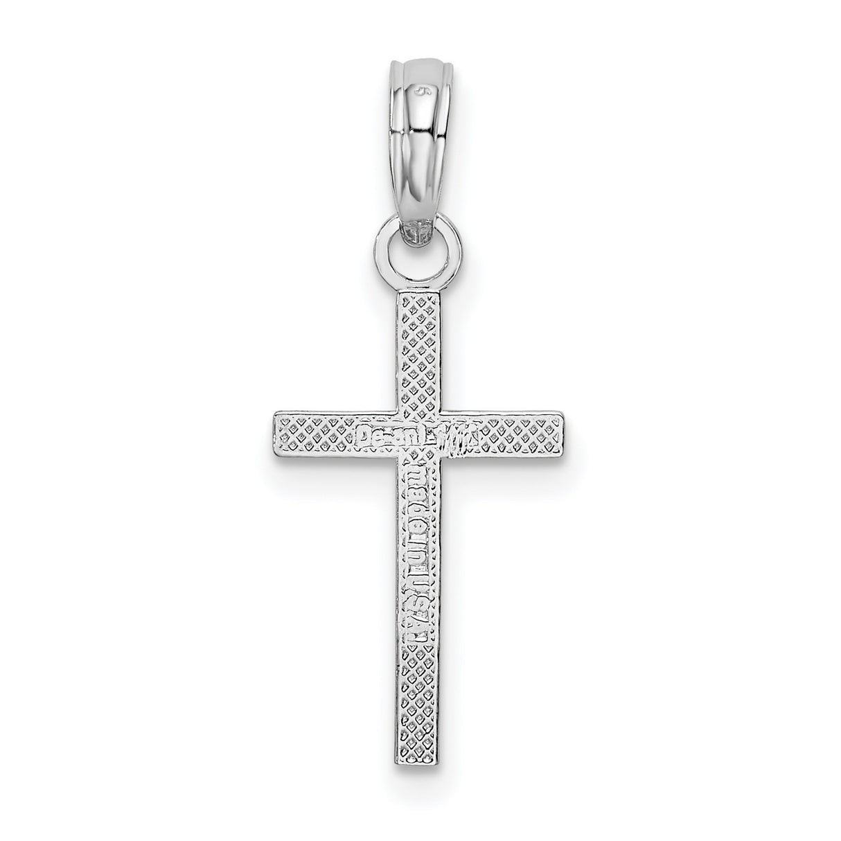 Sterling Silver Cross Pendant, Flat Minimalist Latin Design, Unisex Christian Jewelry