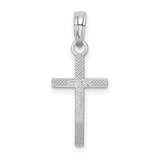 Sterling Silver Cross Pendant, Flat Minimalist Latin Design, Unisex Christian Jewelry
