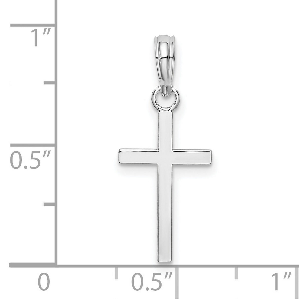 Sterling Silver Cross Pendant, Flat Minimalist Latin Design, Unisex Christian Jewelry