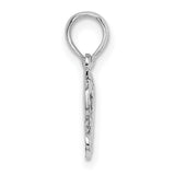 Polished Praying Hands Charm Pendant in Real 925 Sterling Silver