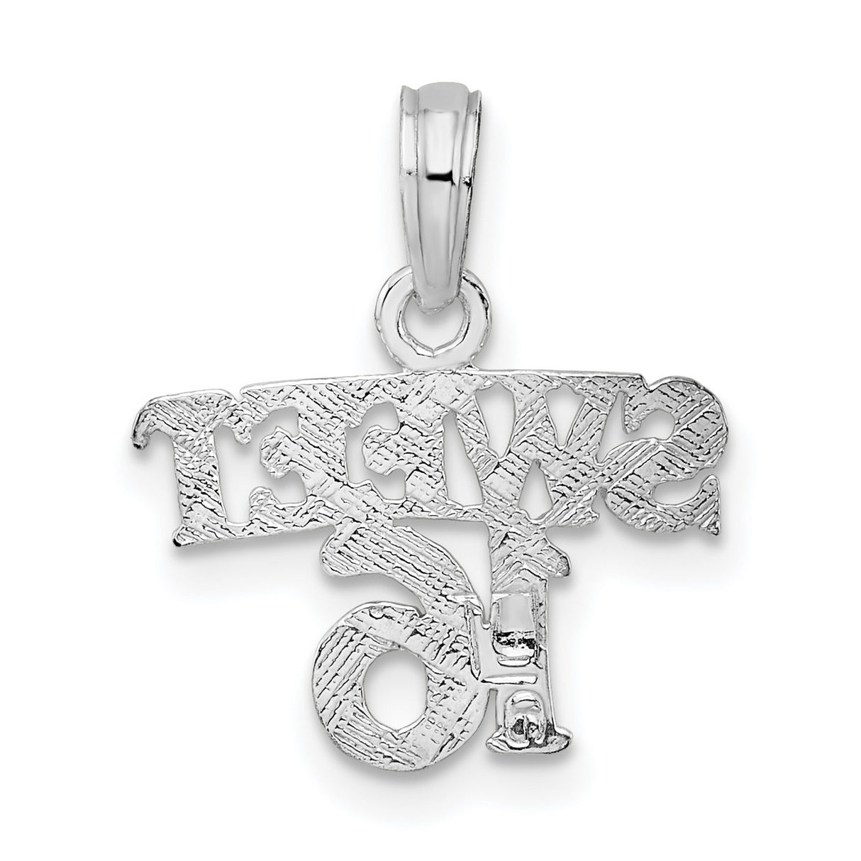 Sterling Silver Sweet 16 Pendant, Bold Number Charm for Teen Birthday Celebration