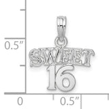 Sterling Silver Sweet 16 Pendant, Bold Number Charm for Teen Birthday Celebration