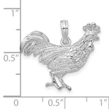 Sterling Silver Rooster Pendant with Detailed Design, Western Style and Farm-Inspired Charm