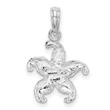 Sterling Silver Starfish Pendant, Textured Nautical Ocean-Inspired Jewelry for Women or Unisex Wear