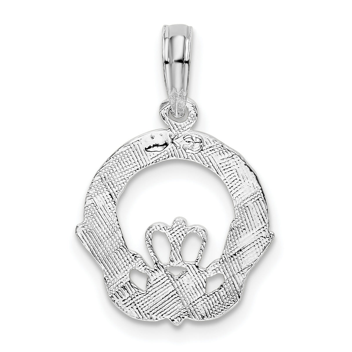 Sterling Silver Claddagh Pendant with Crowned Heart, Celtic Symbol of Love and Friendship