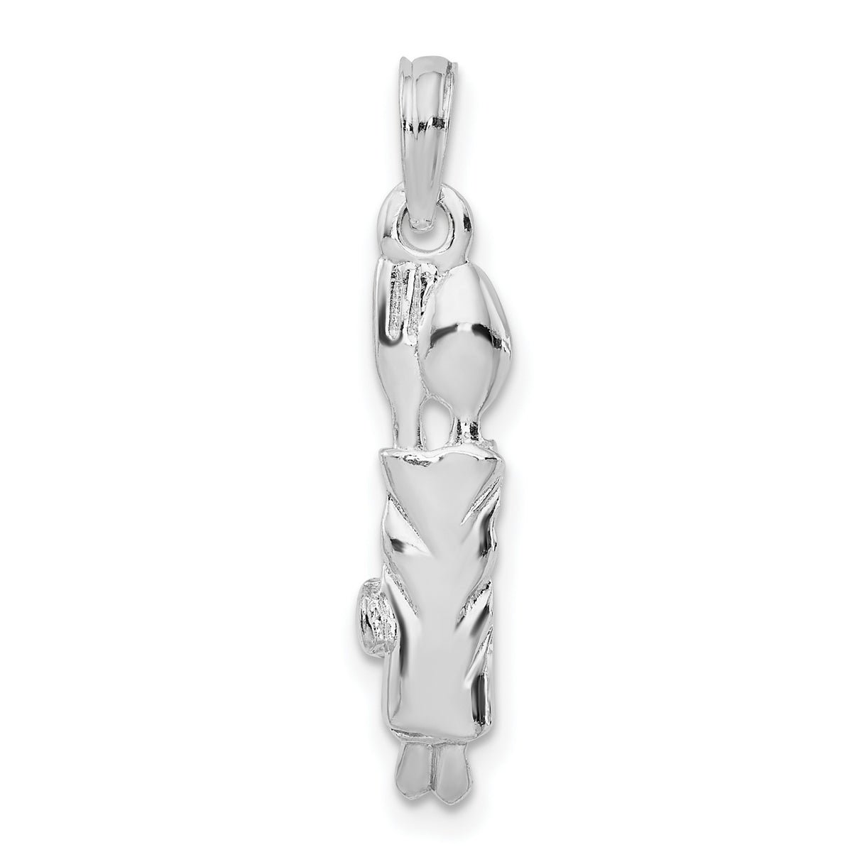 Sterling Silver Pendant, Wrapped Spoon Fork Knife Culinary Arts Charm