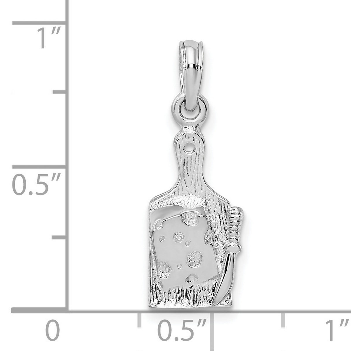 Sterling Silver Cheese Board Pendant with Knife, Culinary Charm for Food Lovers and Chefs
