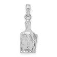 Sterling Silver Cheese Board Pendant with Knife, Culinary Charm for Food Lovers and Chefs