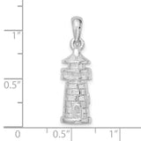 Sterling Silver Lighthouse Pendant with Detailed Brick Design, Nautical and Spiritual Symbol