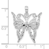 Sterling Silver Butterfly Pendant with Openwork Filigree Wings, Nature-Inspired Minimalist Design