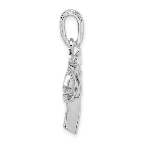 Polished Horse Head Charm Pendant in Real 925 Sterling Silver