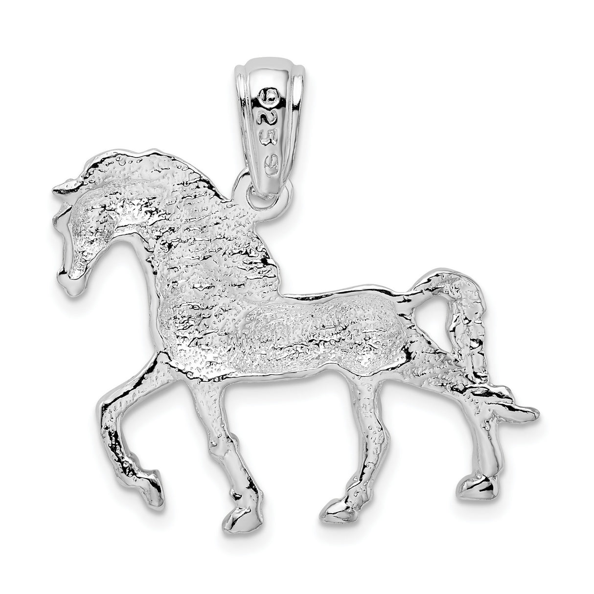 Sterling Silver Horse Pendant with Prancing Horse Design, Symbolic Jewelry for Equestrian Lovers