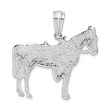 Sterling Silver Horse Pendant with Saddle and Bridle Design, Western Style Equine Jewelry