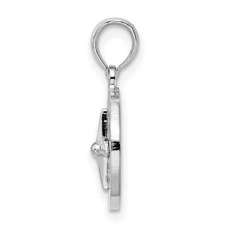 Sterling Silver Compass Pendant with North South East West Engravings, Nautical Explorer Charm