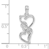Sterling Silver Heart Pendant with Intertwined Scroll Design, Romantic Openwork Charm