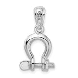 Sterling Silver Shackle Pendant, Bold D-Ring Maritime Charm, Unisex Nautical Jewelry